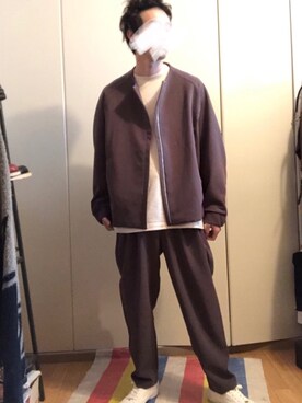 「#今日のコーデ」｜「アイテム（ノーカラージャケット）」を使った、yu_さん（メンズ・174cm）の冬コーディネート