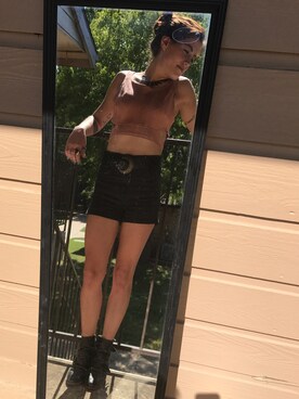 「Missguidedのアイテム（トップス）」を使った、LinneaLoreeさん（レディース・157cm）の夏コーディネート