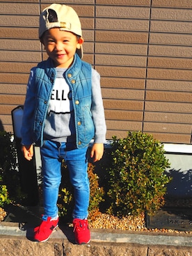 「コーデュロイキャップ」｜manatoさん（キッズ・100cm）の冬コーディネート