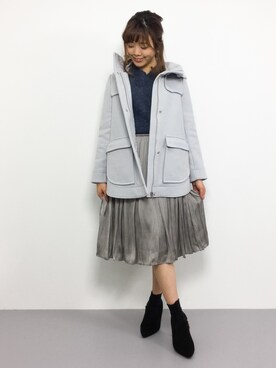 「JILL STUART（ジルスチュアート）のアイテム（ダッフルコート）」を使った、ARISAさん（レディース・155cm）の冬コーディネート