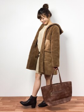 「AVAN LILY（アヴァンリリィ）のアイテム（その他アウター）」を使った、ARISAさん（レディース・155cm）の冬コーディネート