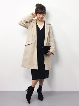 「HusHusH（ハッシュアッシュ）のアイテム（その他アウター）」を使った、ARISAさん（レディース・155cm）の冬コーディネート
