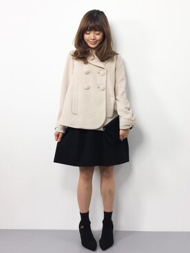 「LODISPOTTO（ロディスポット）のアイテム（ピーコート）」を使った、ARISAさん（レディース・155cm）の冬コーディネート