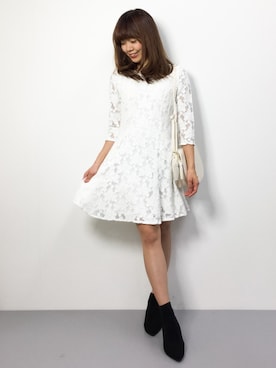 「TITTY&CO.（ティティーアンドコー）のアイテム（ワンピース/ドレス）」を使った、ARISAさん（レディース・155cm）の冬コーディネート