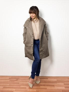 「Rouge vif（ルージュヴィフ）のアイテム（ダウンジャケット/コート）」を使った、ARISAさん（レディース・155cm）の冬コーディネート