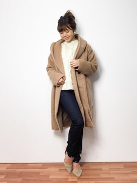 「ANAP（アナップ）のアイテム（その他アウター）」を使った、ARISAさん（レディース・155cm）の冬コーディネート