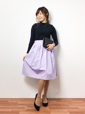 「JUSGLITTY（ジャスグリッティー）のアイテム（スカート）」を使った、ARISAさん（レディース・155cm）の冬コーディネート