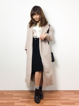 「eimy istoire（エイミーイストワール）のアイテム（ジャケット/アウター）」を使った、ARISAさん（レディース・155cm）の冬コーディネート