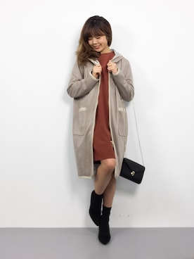 「Re.Verofonna（ヴェロフォンナ）のアイテム（その他アウター）」を使った、ARISAさん（レディース・155cm）の冬コーディネート