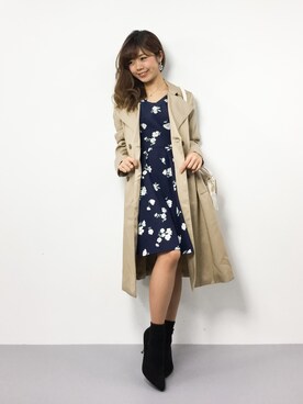 「N.（N. Natural Beauty Basic）（エヌエヌナチュラルビューティーベーシック）のアイテム（トレンチコート）」を使った、ARISAさん（レディース・155cm）の冬コーディネート