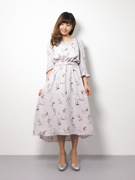 花柄ロングワンピースを使った日本の人気ファッションコーディネート Wear