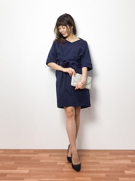 「Accessorize（アクセサライズ）のアイテム（クラッチバッグ）」を使った、ARISAさん（レディース・155cm）の春コーディネート