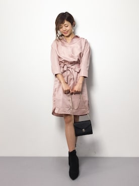 「Color（カラー）のアイテム（ワンピース）」を使った、ARISAさん（レディース・155cm）の春コーディネート