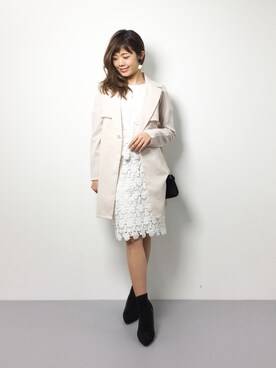 「ピンクベージュ」｜「アイテム（その他アウター）」を使った、ARISAさん（レディース・155cm）の春コーディネート