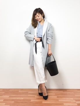 「LOUNGEDRESS（ラウンジドレス）のアイテム（その他アウター）」を使った、ARISAさん（レディース・155cm）の春コーディネート