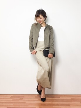 「Rouge vif（ルージュヴィフ）のアイテム（ブルゾン）」を使った、ARISAさん（レディース・155cm）の春コーディネート