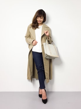 「Spick & Span（スピックアンドスパン）のアイテム（トレンチコート）」を使った、ARISAさん（レディース・155cm）の春コーディネート