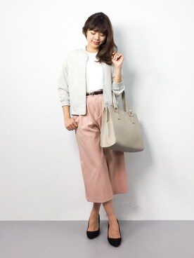 「Honeys（ハニーズ）のアイテム（ブルゾン）」を使った、ARISAさん（レディース・155cm）の春コーディネート
