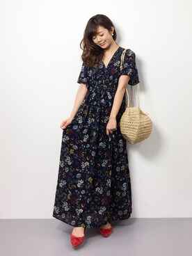 「SpRay（スプレイ）のアイテム（ワンピース/ドレス）」を使った、ARISAさん（レディース・155cm）の春コーディネート