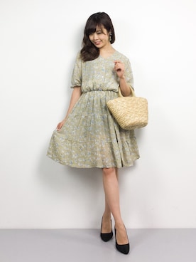 「Color（カラー）のアイテム（ワンピース）」を使った、ARISAさん（レディース・155cm）の夏コーディネート