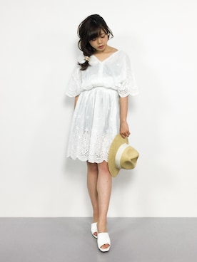 「ピクニック」｜「アイテム（チュニック）」を使った、ARISAさん（レディース・155cm）の夏コーディネート