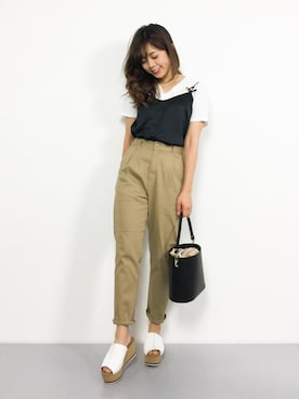 「ショッピング」｜「アイテム（キャミソール）」を使った、ARISAさん（レディース・155cm）の夏コーディネート