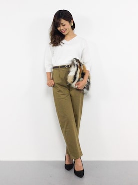 「ファークラッチ」｜ARISAさん（レディース・155cm）の秋コーディネート