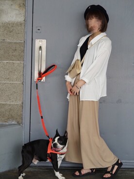 「PAZZO」｜「アイテム（帽子）」を使った、ワンワンさん（レディース・158cm）の夏コーディネート