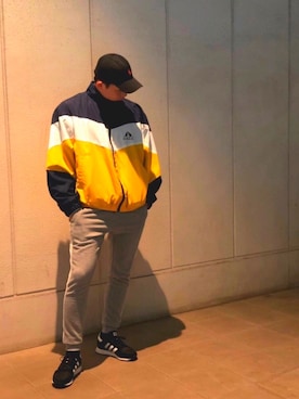 「KANGOL（カンゴール）のアイテム（ナイロンジャケット）」を使った、yutaさん（メンズ・171cm）の冬コーディネート