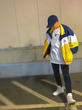 「KANGOL（カンゴール）のアイテム（ナイロンジャケット）」を使った、yutaさん（メンズ・171cm）の春コーディネート