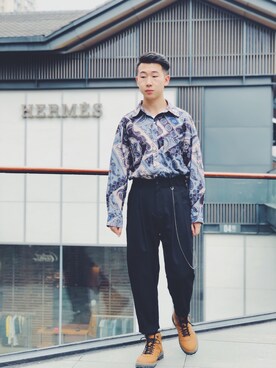 「URBAN RESEARCH（アーバンリサーチ）のアイテム（ブーツ）」を使った、智摩さん（メンズ・173cm）の夏コーディネート