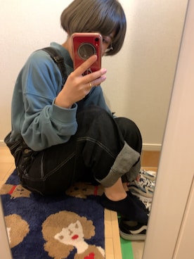 「kutir（クティール）のアイテム（オールインワン・サロペット）」を使った、え    のさん（レディース・155cm）の秋コーディネート