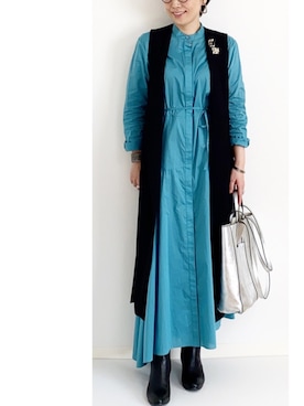 「theory（セオリー）のアイテム（ワンピース/ドレス）」を使った、makiさん（レディース・155cm）の冬コーディネート