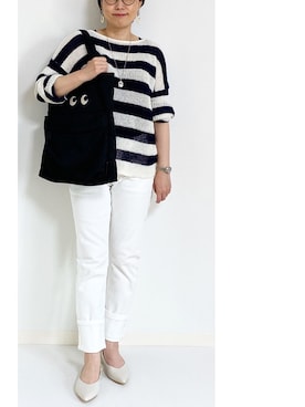 「ANYA HINDMARCH（アニヤハインドマーチ）のアイテム（バッグ）」を使った、makiさん（レディース・155cm）の春コーディネート