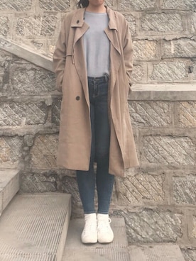 「22xx（トゥトゥエクスエクス）のアイテム」を使った、17hugさん（レディース・167cm）の冬コーディネート