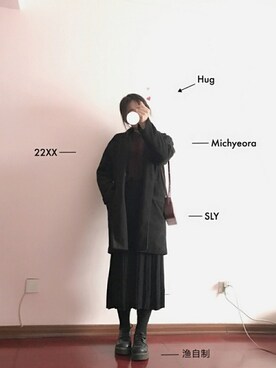 「アイテム（ダッフルコート）」を使った、17hugさん（レディース・166cm・10代）の冬コーディネート