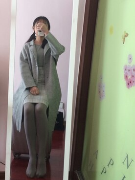 「アイテム（ピーコート）」を使った、17hugさん（レディース・167cm・10代）の冬コーディネート
