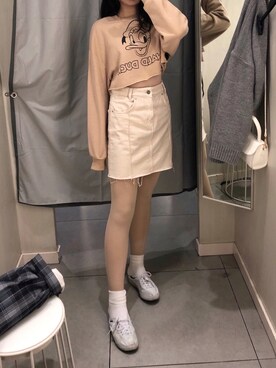 「H&M（エイチ・アンド・エム）のアイテム（パーカー）」を使った、17hugさん（レディース・168cm）の秋コーディネート