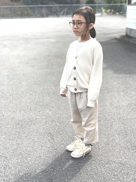 「白コーデ」｜airachanさん（キッズ・120cm）の冬コーディネート