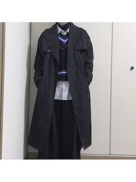 「unrelaxing（アンリラクシング）のアイテム（トレンチコート）」を使った、もの。さん（メンズ・166cm）の冬コーディネート
