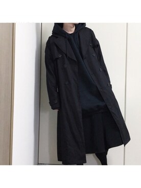 「unrelaxing（アンリラクシング）のアイテム（トレンチコート）」を使った、もの。さん（メンズ・166cm）の春コーディネート