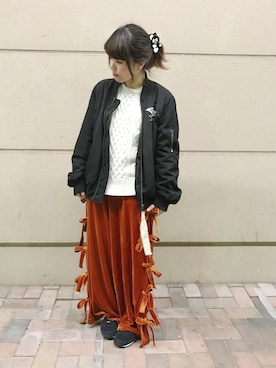 「高橋愛」｜「アイテム（レッグウェア）」を使った、natsumi  パーソナルカラーさん（レディース・155cm）の冬コーディネート