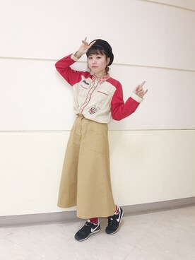 「パイピングベレー帽」｜natsumi  パーソナルカラーさん（レディース・155cm）の春コーディネート