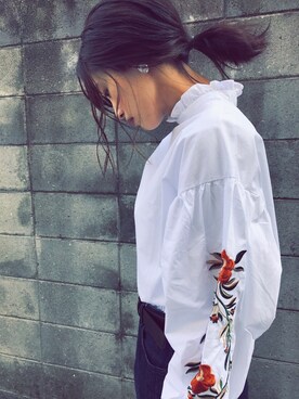 「バルーンスリーブ」｜nomyさん（レディース・165cm）の春コーディネート