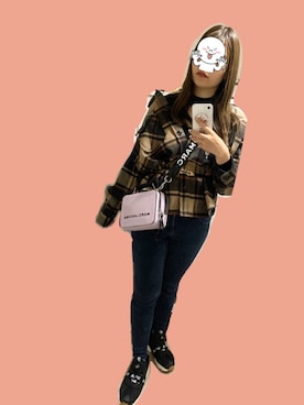「USJコーデ」｜「アイテム（その他アウター）」を使った、Cさん（レディース・165cm）の冬コーディネート