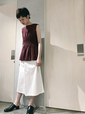 「ラップスカート」｜note et silence.さん（レディース・160cm）の夏コーディネート