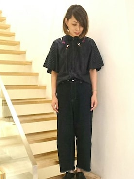 「note et silence （ノートエシロンス）のアイテム（パンツ）」を使った、note et silence.さん（レディース・160cm）の夏コーディネート
