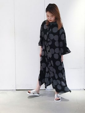 「ドット柄」｜note et silence.さん（レディース・160cm）の夏コーディネート