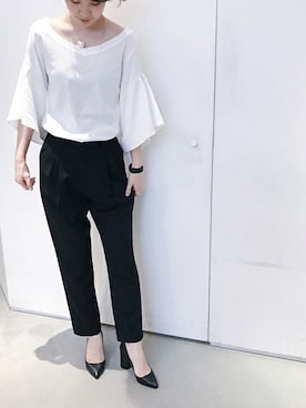 「nitca（ニトカ）のアイテム（パンツ）」を使った、note et silence.さん（レディース・164cm）の夏コーディネート