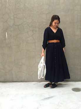 「アイテム（ワンピース、ブルー系）」を使った、note et silence.さん（レディース・160cm）の夏コーディネート